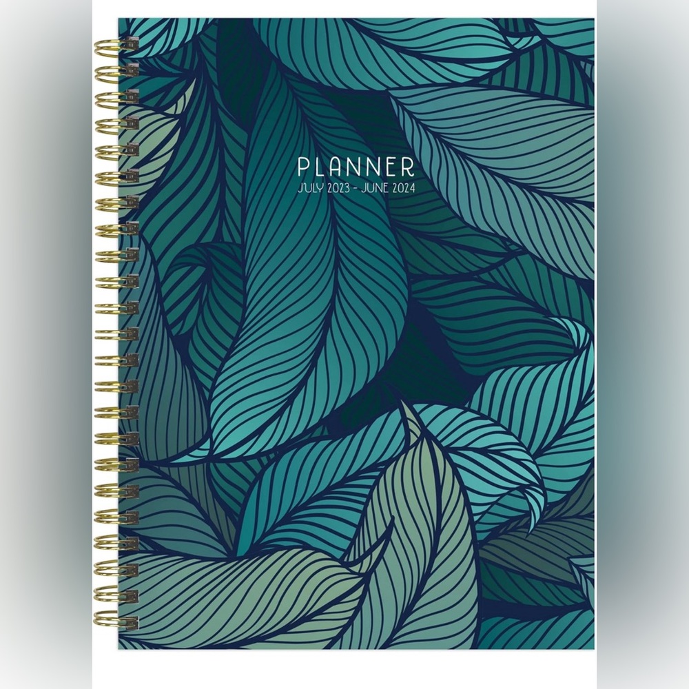 PLANNER JULY2023-JUN 2024 Tropical Foliage Medium Weekly Monthly Planner.